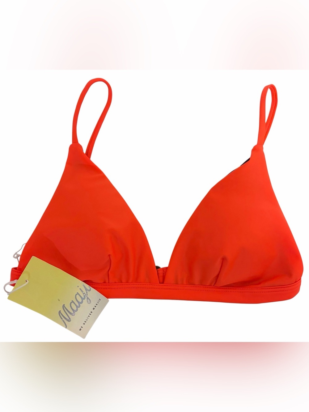 NWT Maaji Neon Orange Reversible Bikini Top Size Medium